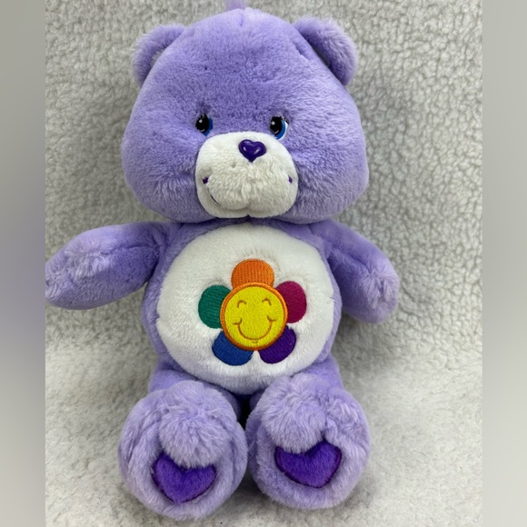 Care Bear plush purple vintage 2003 talking bear 13" - Picture 1 of 11